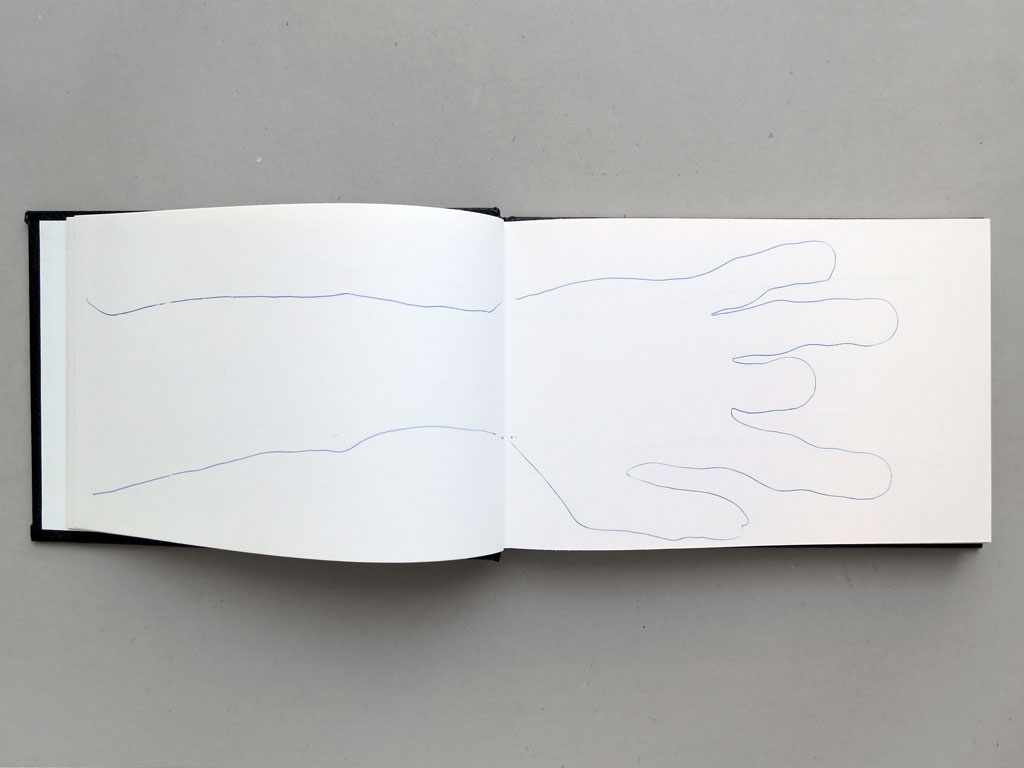 Claude Closky, ‘32 hands’, 1992, ballpoint pen on sketch pad, 200 pages, 14 x 25 cm.